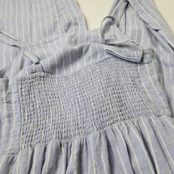 Old Navy Women's Size Small Striped Purple White Cami Jumpsuit Linen Blend - Picture 6 of 8